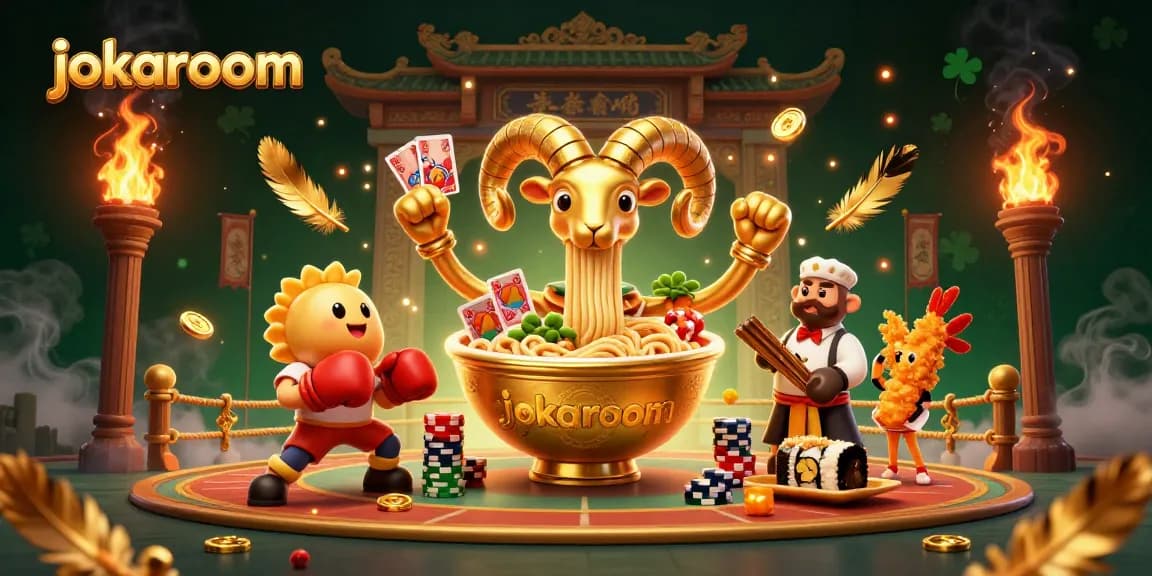 Engage with jokaroom's dynamic baccarat scene featuring entertaining characters and vibrant casino elements.