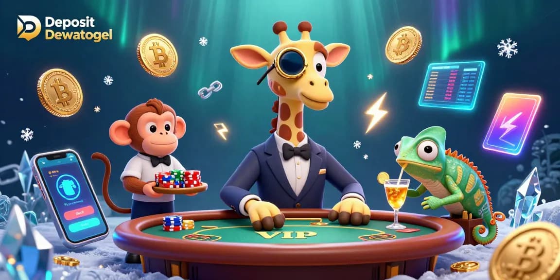 Experience seamless gameplay with Deposit Dewatogel, featuring vibrant 3D casino elements and dynamic characters.