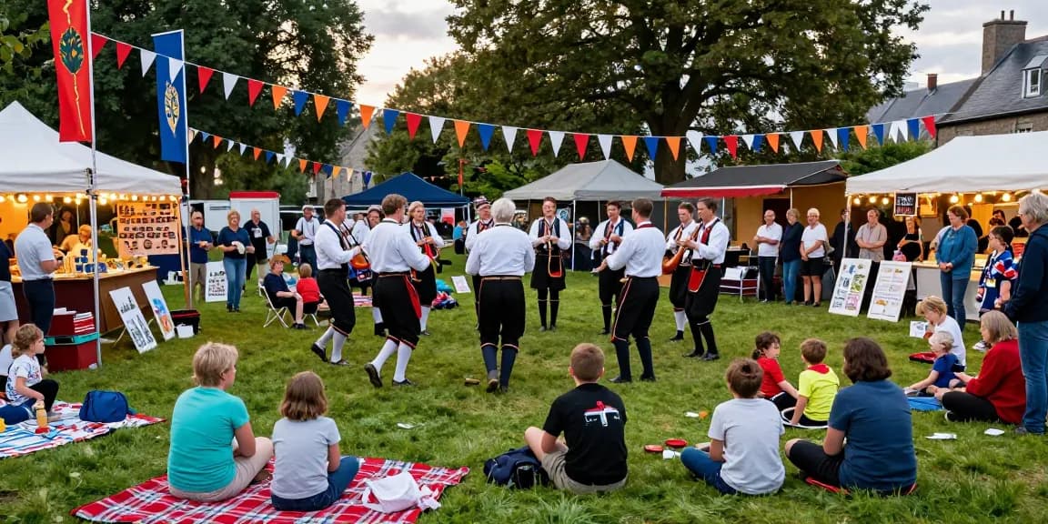 Celebrating Breton culture at an outdoor festival with traditional music and vibrant atmosphere at the heart of Brittany -เกมสล็อต.