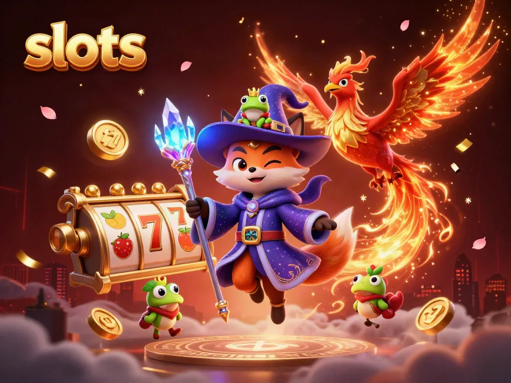 Engage with immersive slots gameplay featuring a wizard, phoenix, and magical elements in vibrant 3D.