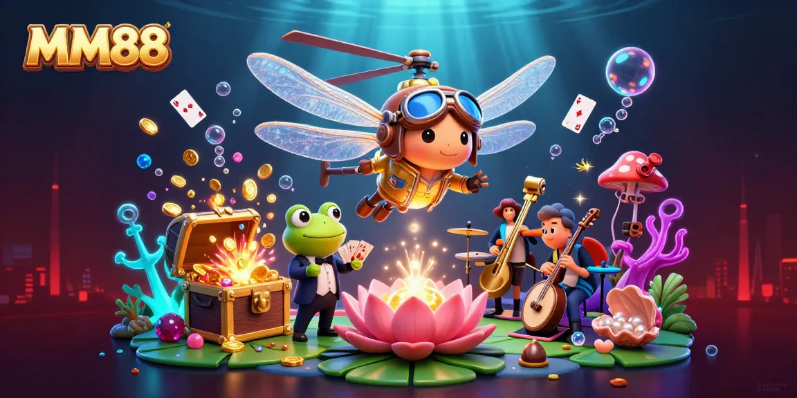 Experience thrilling gaming at MM88 with vibrant casino characters and rich dynamism.