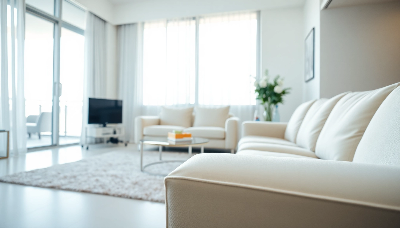 Efficient bond cleaning brisbane service showcasing sparkling living room surfaces and natural light.