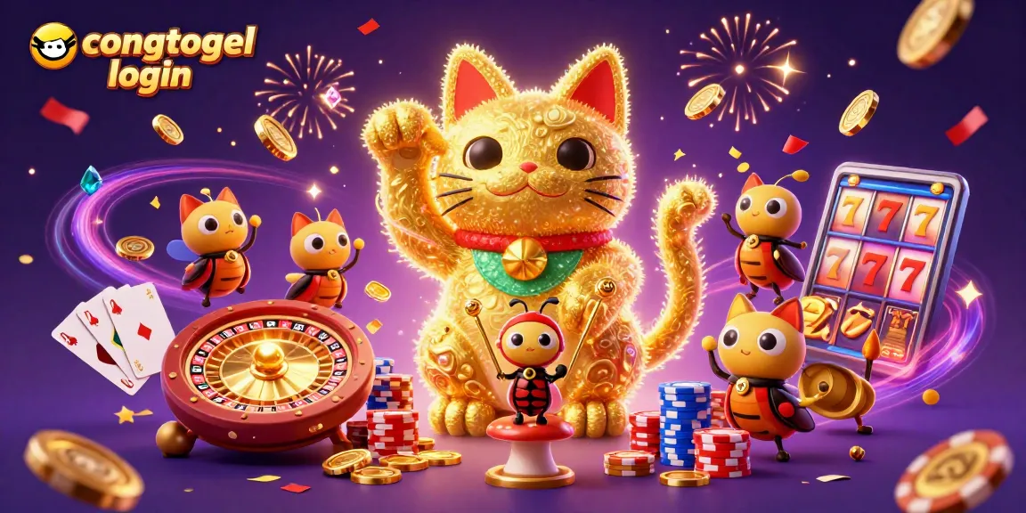 Join the fun and excitement of congtogel login with dazzling casino elements in a vibrant scene.