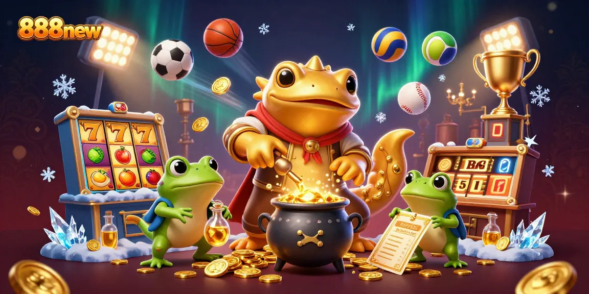 Experience the thrill of 888new as a golden salamander alchemist transforms metals into gold coins in a dynamic casino scene.
