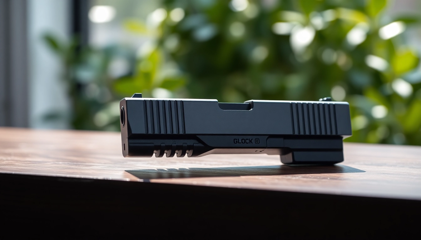 Examine the glock 19 mos slide to appreciate its detailed craftsmanship and modern design.