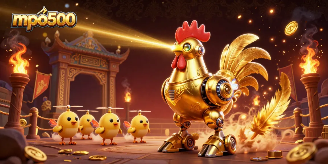 Engage with mpo500's powerful features in an immersive 3D casino world featuring vibrant visual elements.