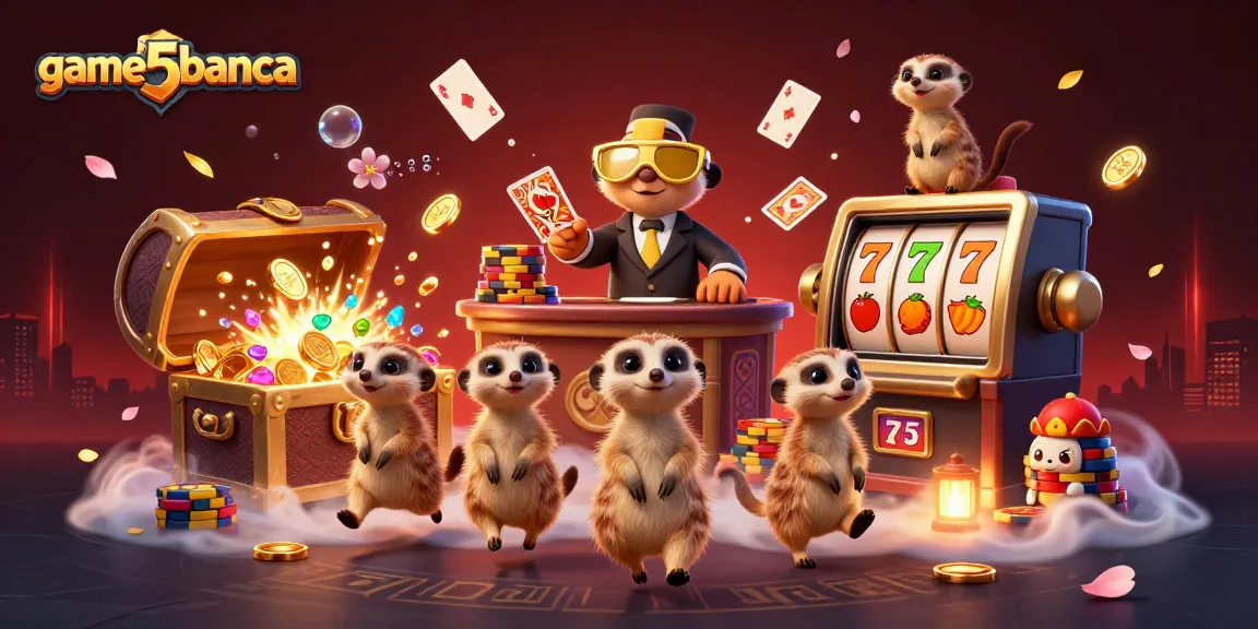 Engage in thrilling gameplay with game5banca, featuring meerkats operating a casino in an underwater scene