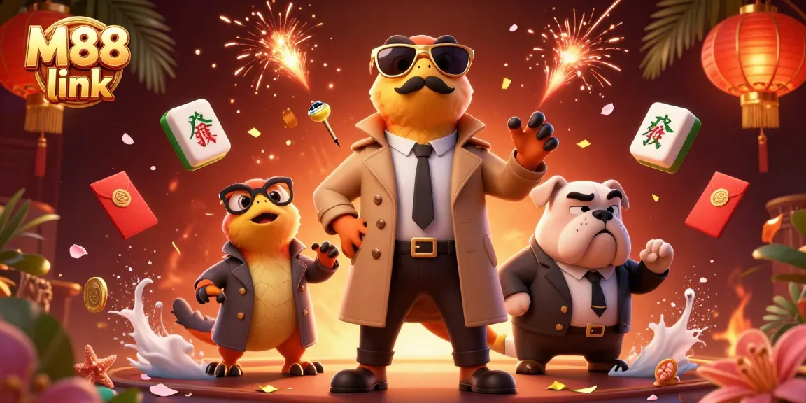 Engage with exciting promotions at M88 link, featuring colorful casino elements and characters.