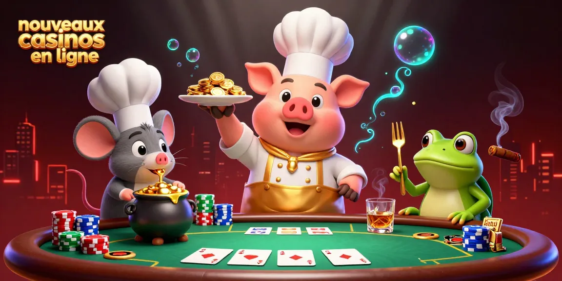 Profitez de l'excitation des nouveaux casinos en ligne avec ce chef et ses plats de pièces d'or, révélant un univers ludique.