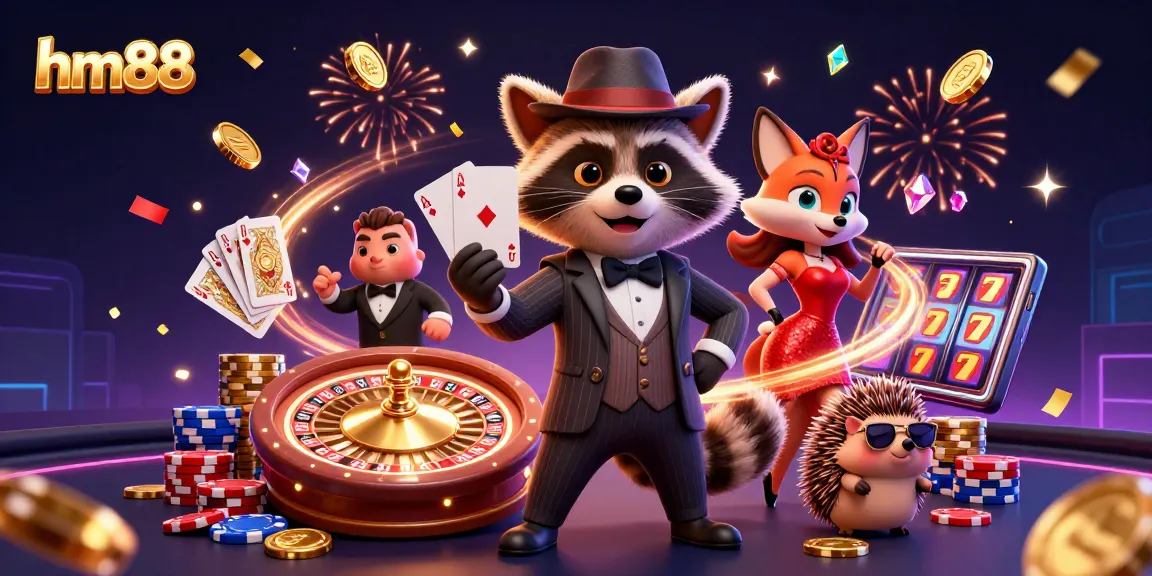 Experience the excitement of hm88 with a royal flush hand and dazzling casino elements.