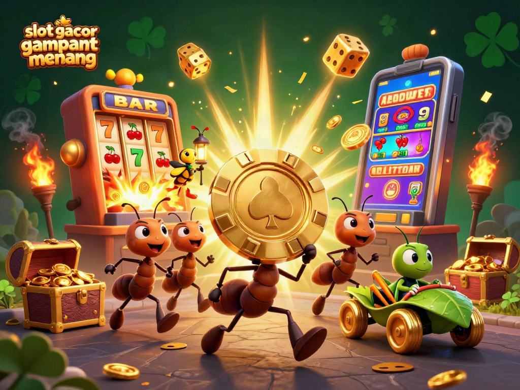 Join the 3D cartoon team of ants and grasshopper in a thrilling slot gacor gampang menang adventure!