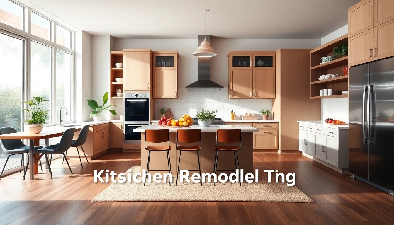 Emphasizing Kitchen Remodeling Tips with a modern, elegant kitchen renovation featuring bright colors and natural light.
