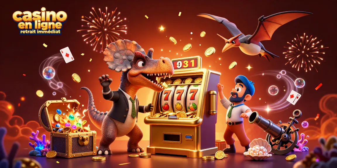 Jouez à casino en ligne retrait immédiat avec des dinosaures gagnants et des machines à sous dorées