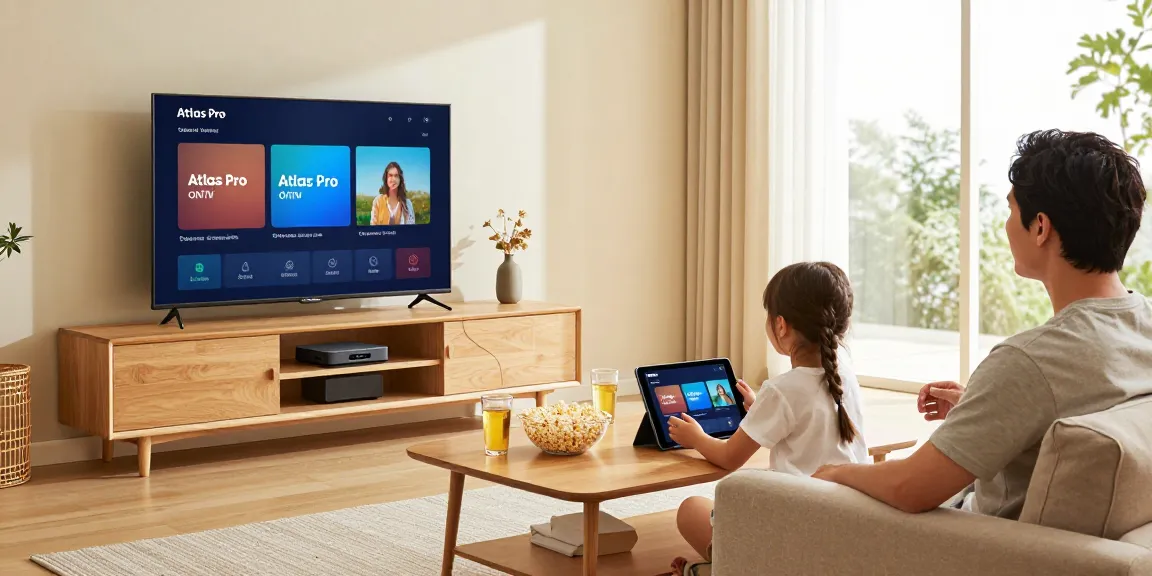 Family enjoying Atlas Pro ONTV streaming experience in a cozy living room.