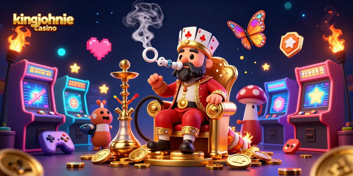 Engage with kingjohnnie casino's vibrant and immersive 3D gaming atmosphere illustrated in rich detail.