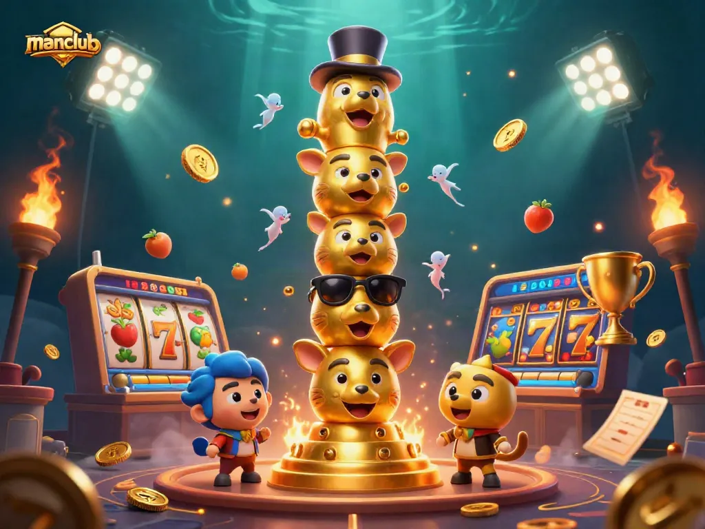 Experience the excitement of manclub's dynamic casino gaming with vibrant 3D illustrations.