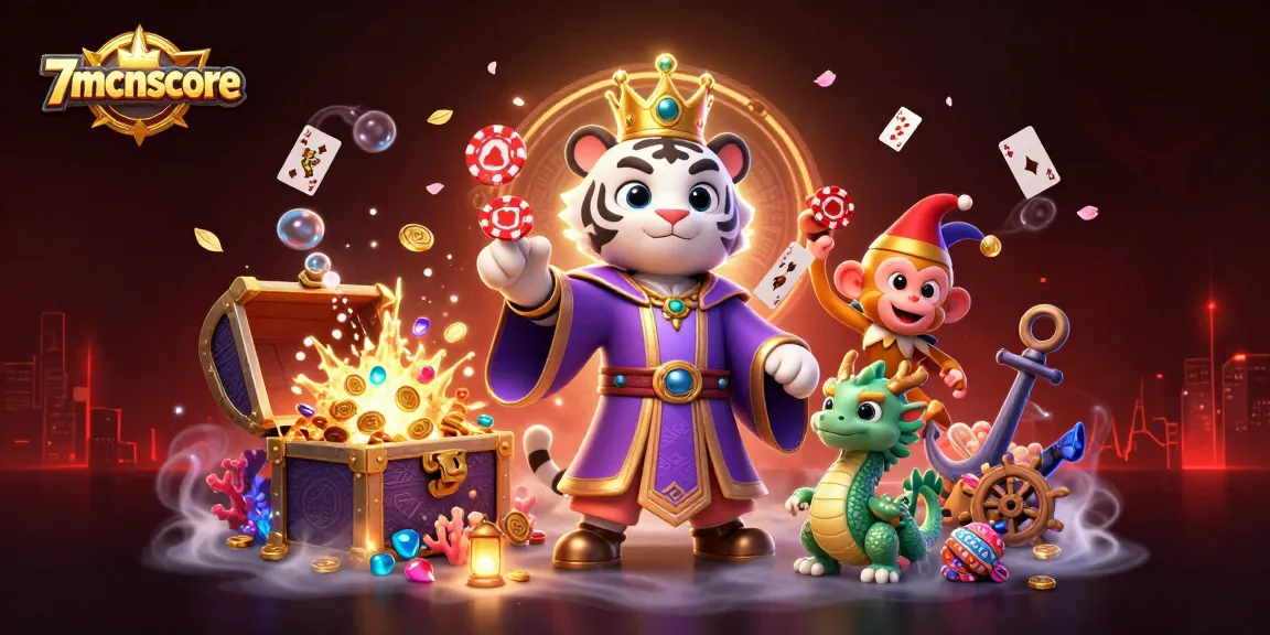Engage with exciting casino action at 7mcnscore featuring vibrant characters and rich gambling elements.