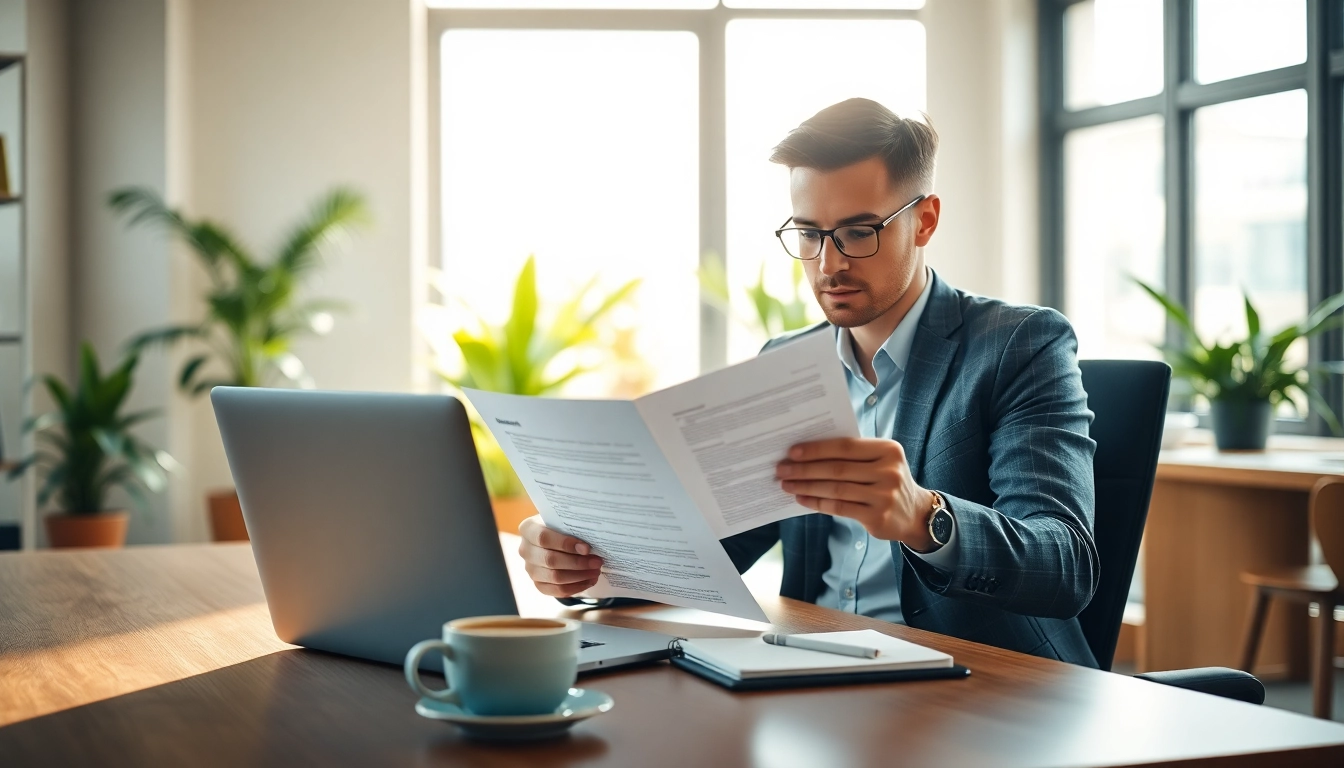 Consultant engaged in Proposal Writing and Management at a modern office desk.