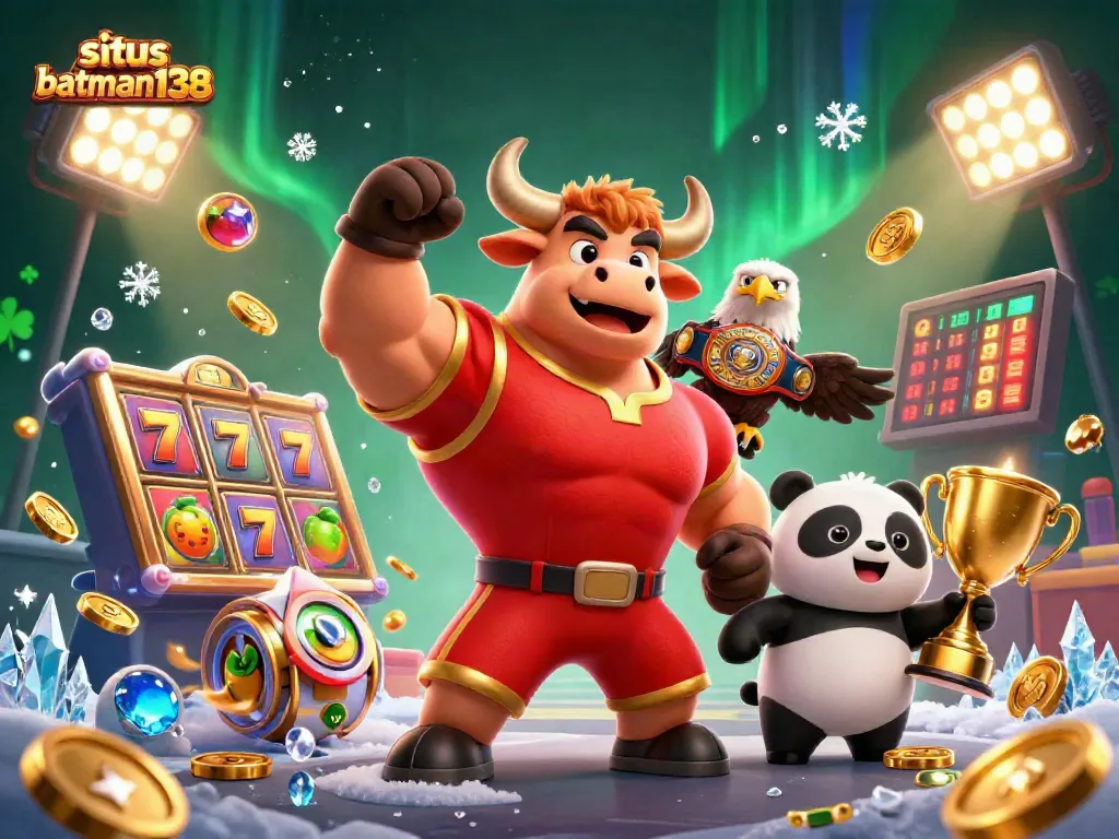 situs batman138 menampilkan karakter ceria dalam kasino dengan elemen slot jackpot yang menyenangkan
