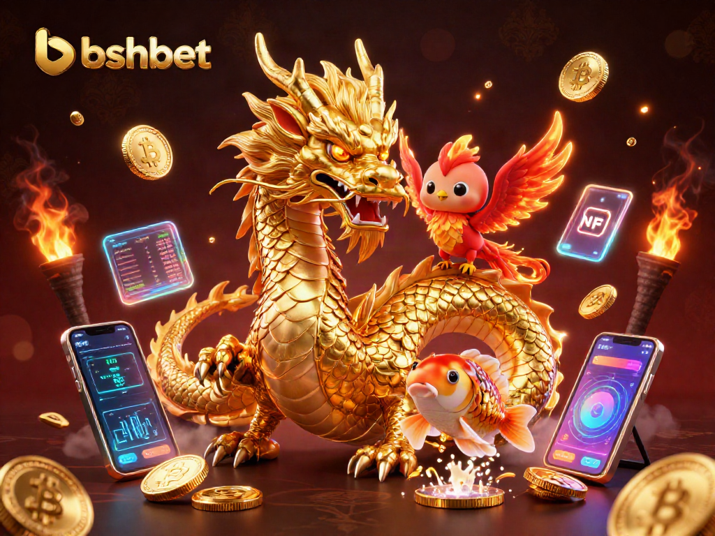 Win big with bshbet: an epic 3D gaming adventure featuring a dragon and phoenix!