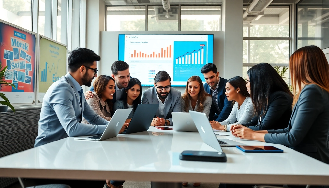 Showcasing a professional team from a Shopify agency India engaged in a dynamic meeting.