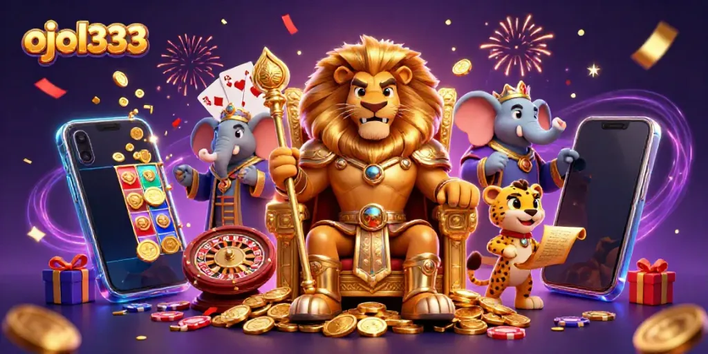 Experience immersive gaming with ojol333 featuring colorful slot games and vibrant characters.