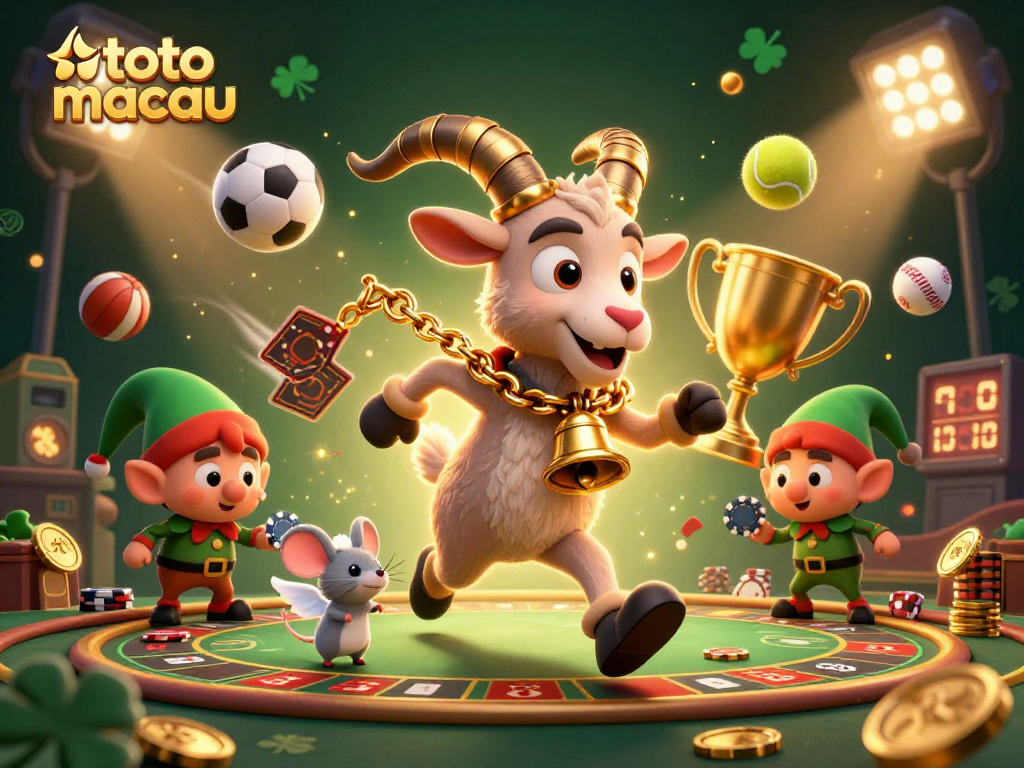 Experience the thrill of toto macau with a spooky casino scene filled with sports and festive chaos.