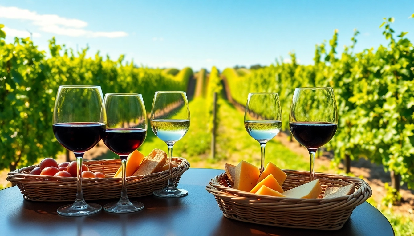 Enjoy a private wine tour Clarksburg with a tranquil setup featuring wine glasses and cheese.