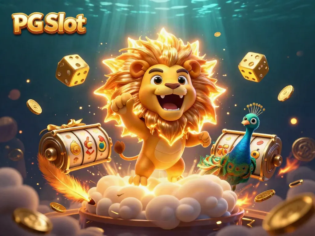Menangkan jackpot di PG Slot dengan simbol keberuntungan dan aset kasino yang bersinar.