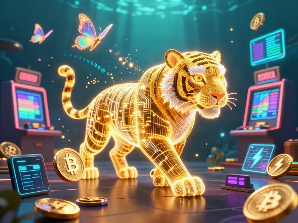 Experience the excitement of slot online with vibrant 3D casino-inspired artwork featuring energy and cryptocurrency elements.