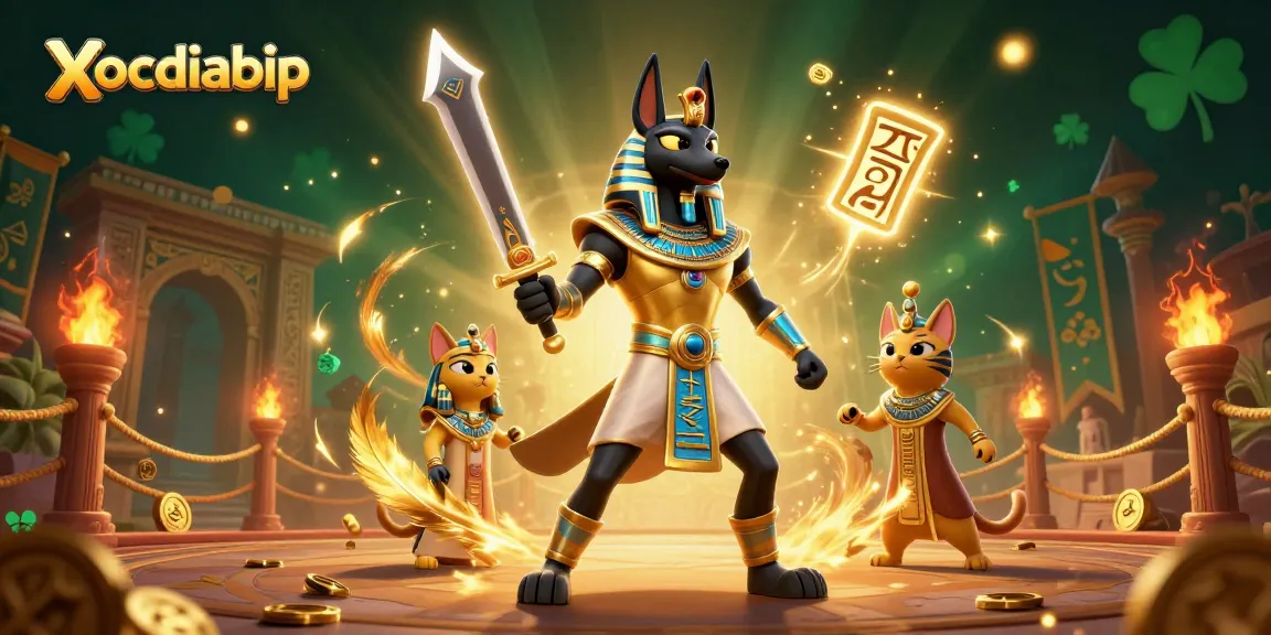 xocdiabip ignites excitement in a vibrant casino environment with Anubis and Bastet.