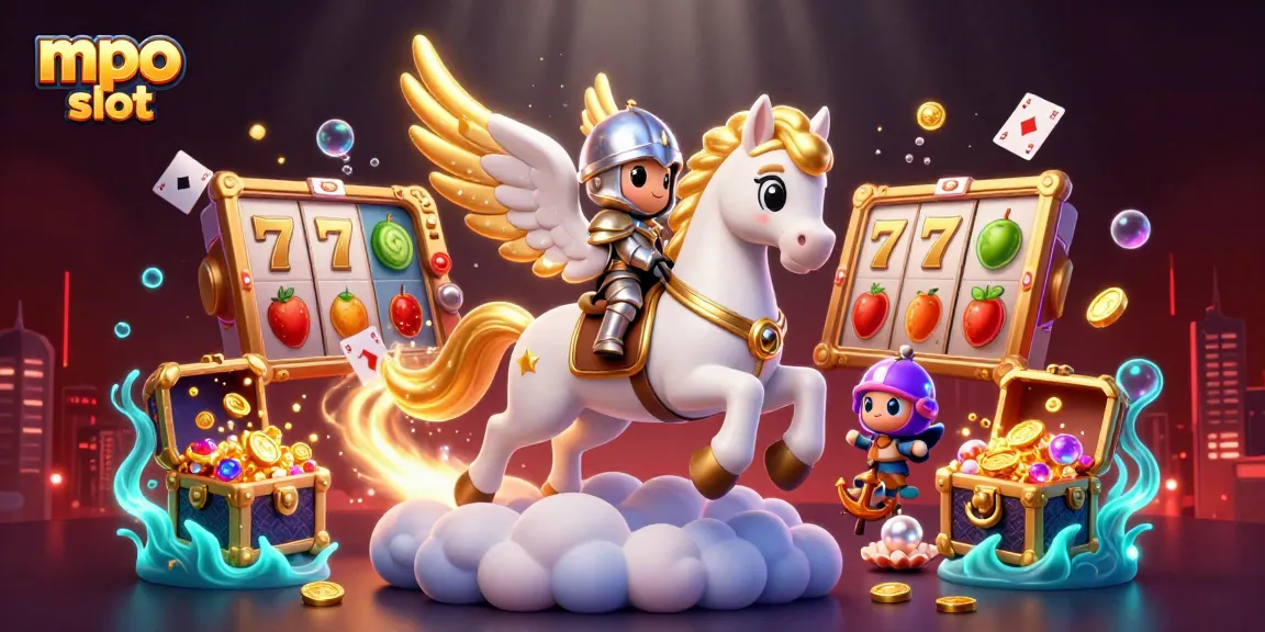 Spin the mpo slot reels and discover treasures in this vibrant 3D casino scene.