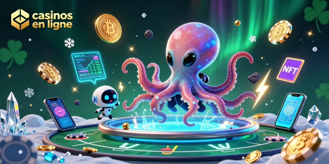 Gagnez aux casinos en ligne avec un octopus extraterrestre et des jetons de poker animés.