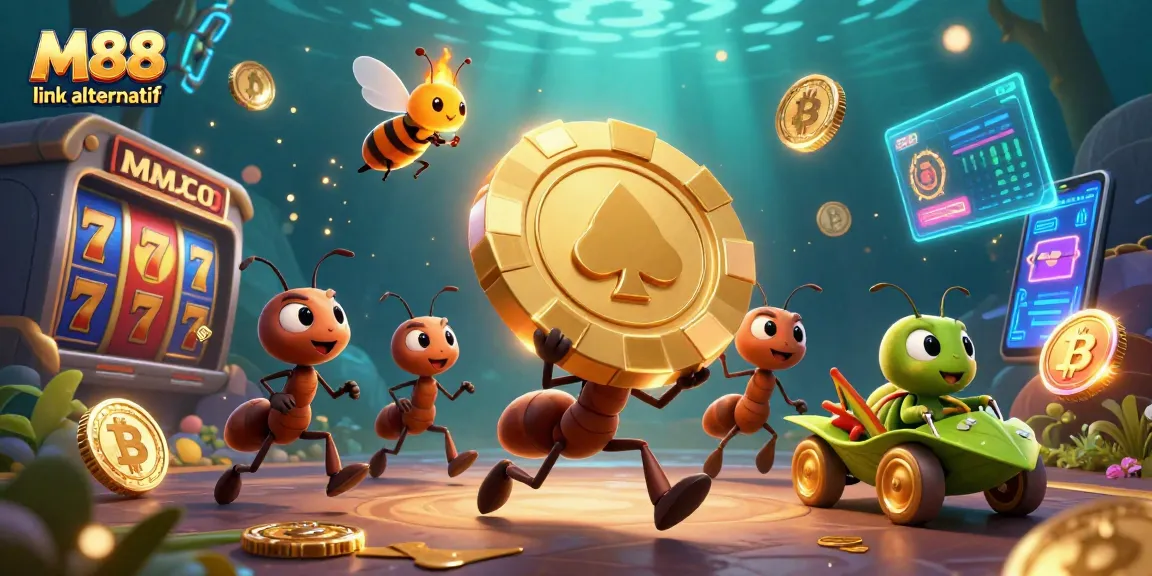 Experience thrilling gameplay with M88 link alternatif and a team of cartoon ants on a poker heist!